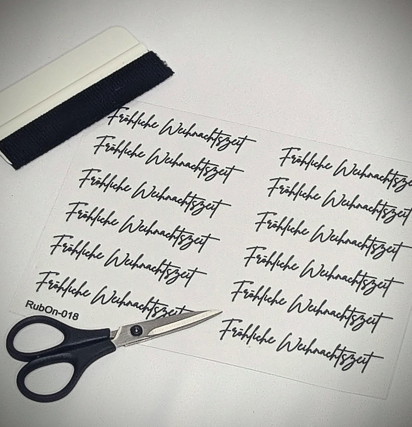 RubOn Sticker / Fröhliche Weihnachtszeit / A5 Bogen / Randlos /Abreibebilder / DIY Sticker für z.B. Glas Holz