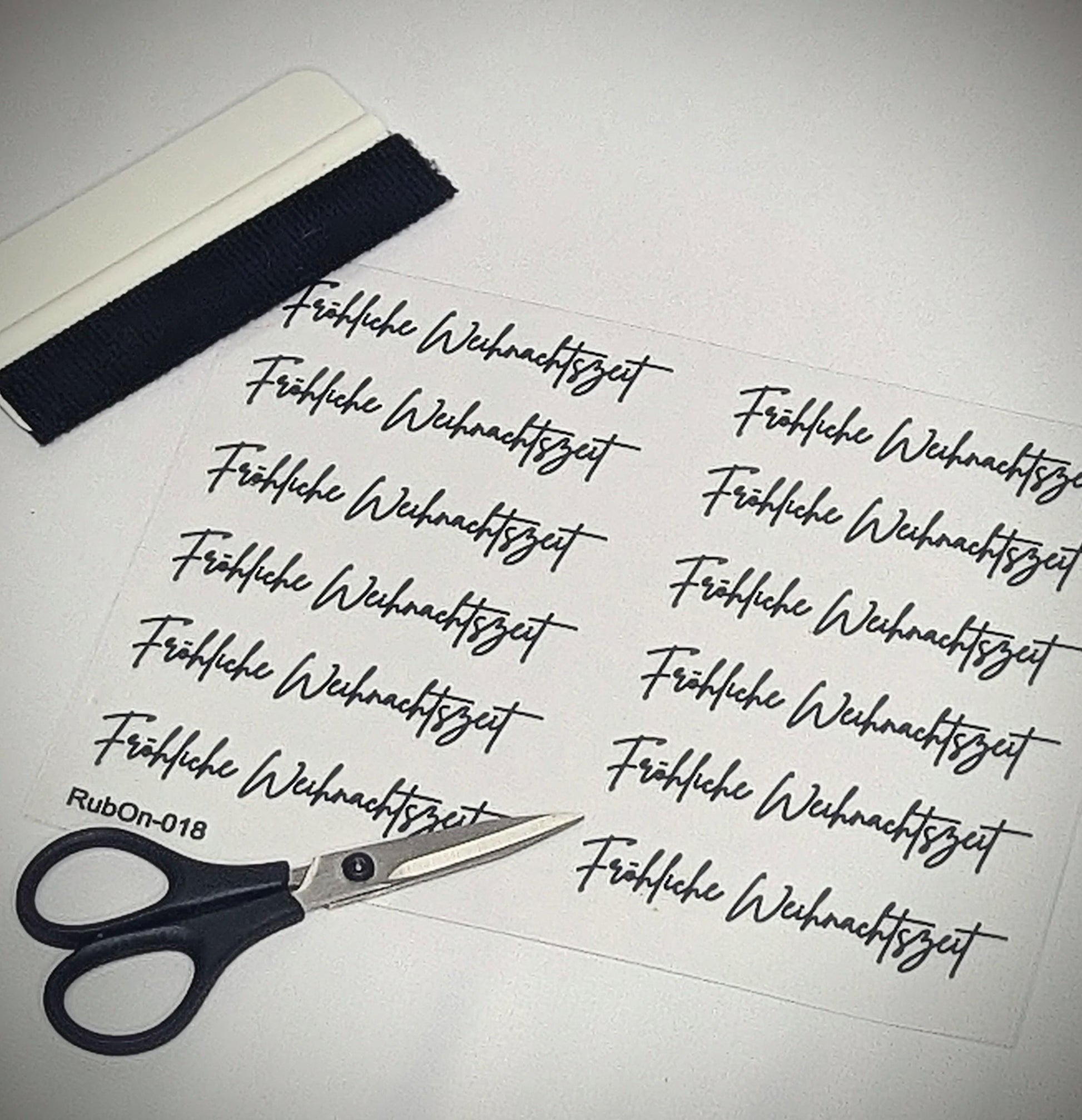 RubOn Sticker / Fröhliche Weihnachtszeit / A5 Bogen / Randlos /Abreibebilder / DIY Sticker für z.B. Glas Holz