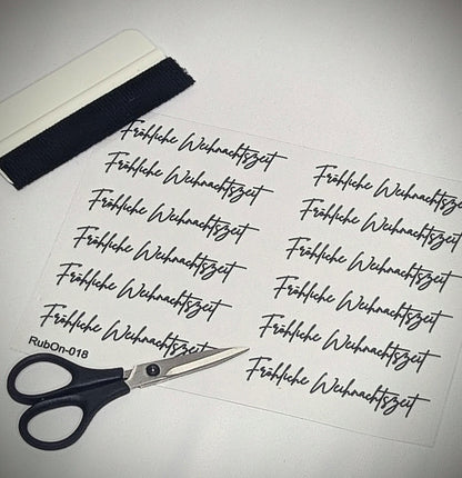 RubOn Sticker / Fröhliche Weihnachtszeit / A5 Bogen / Randlos /Abreibebilder / DIY Sticker für z.B. Glas Holz