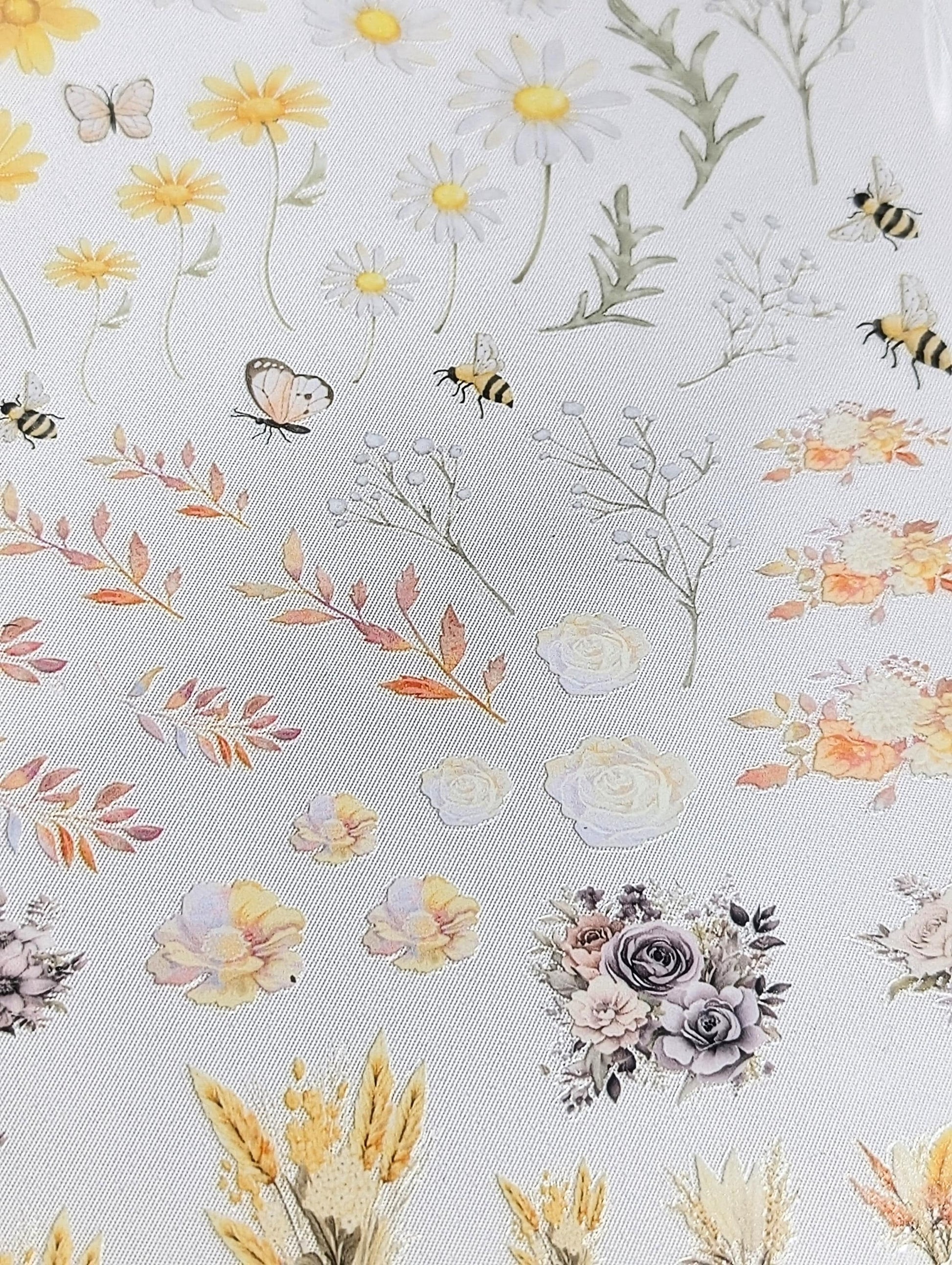 RubOn Sticker / Aquarell Blumen / A4 Bogen / Randlos /Abreibebilder / DIY Sticker für z.B. Glas Holz