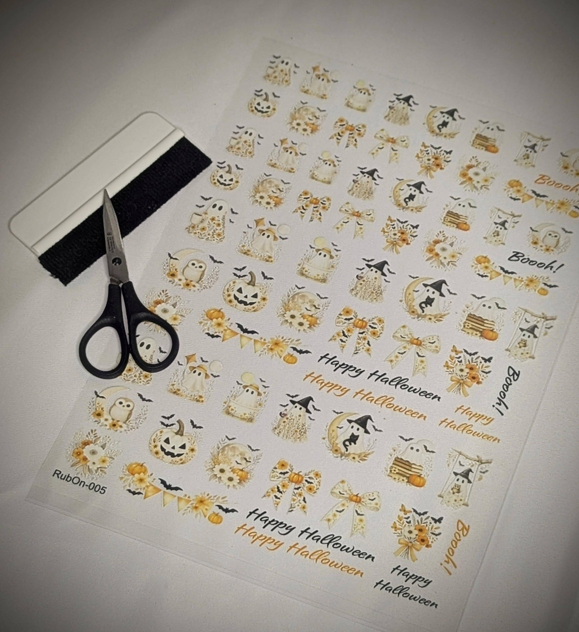 RubOn Sticker / Halloween Vintage / A4 Bogen / Randlos /Abreibebilder / DIY Sticker für z.B. Glas Holz