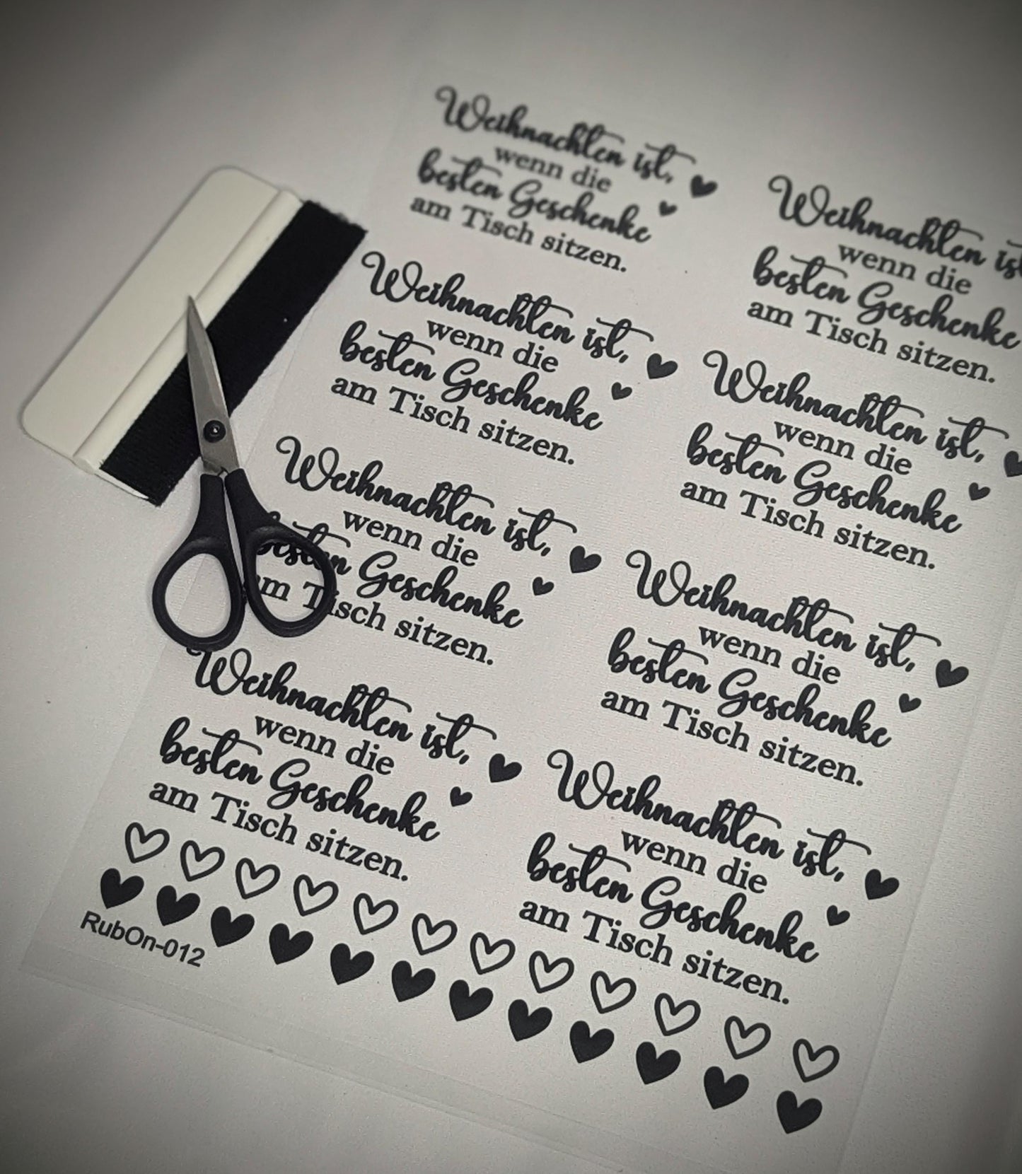 RubOn Sticker / Weihnachten ist... / A4 Bogen / Randlos /Abreibebilder / DIY Sticker für z.B. Glas Holz