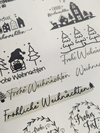 RubOn Sticker / Weihnachten / A4 Bogen / Randlos /Abreibebilder / DIY Sticker für z.B. Glas Holz