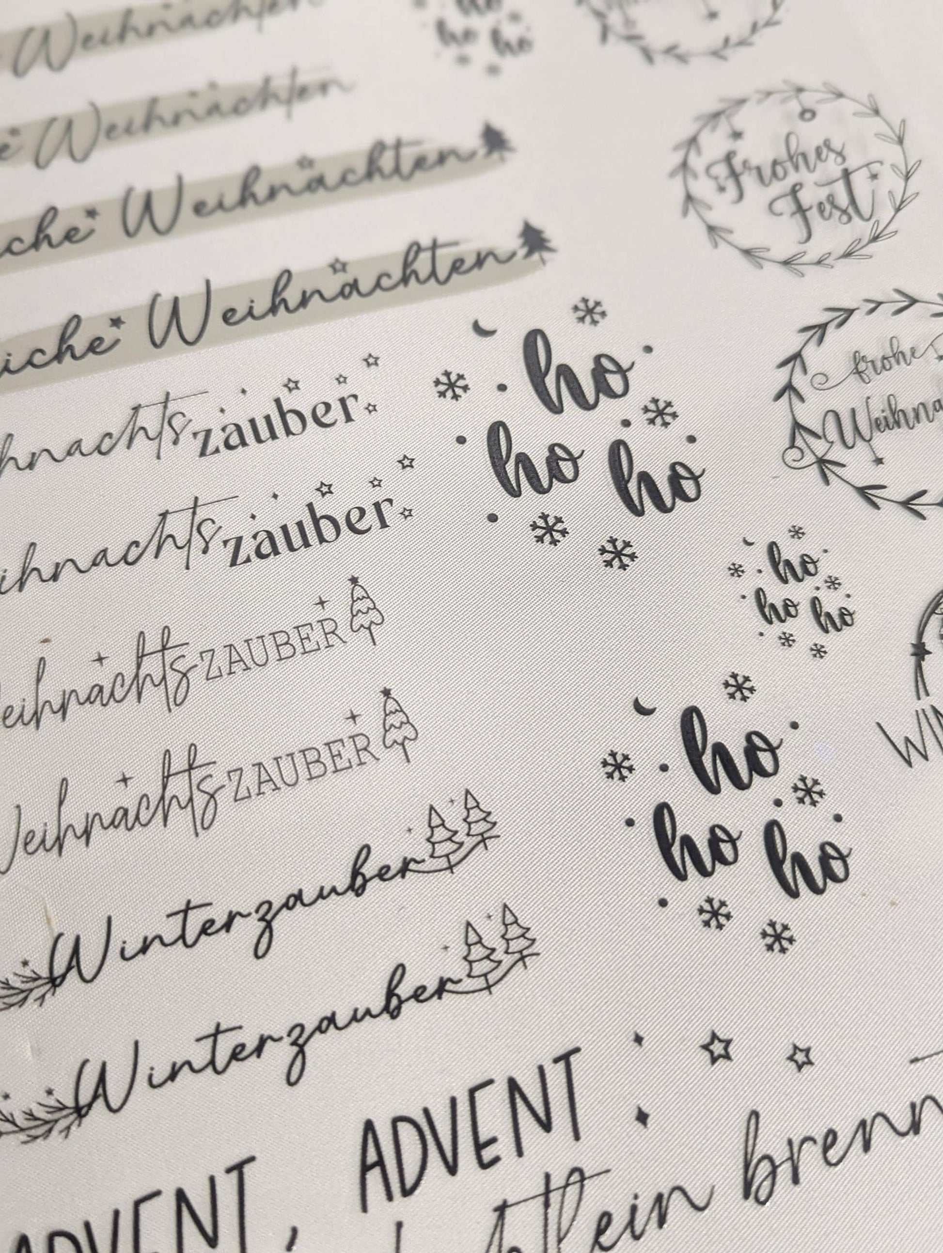 RubOn Sticker / Weihnachten Sprüche / A4 Bogen / Randlos /Abreibebilder / DIY Sticker für z.B. Glas Holz