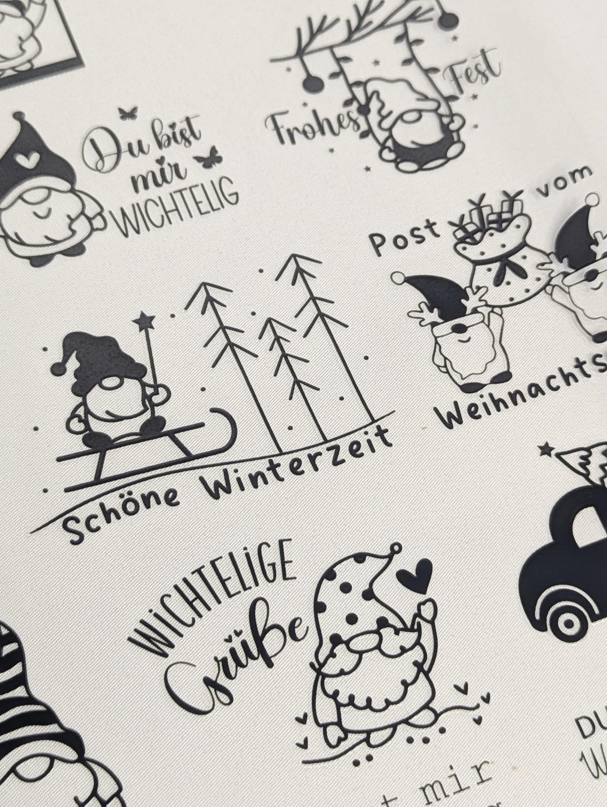 RubOn Sticker / Wichtel / A4 Bogen / Randlos /Abreibebilder / DIY Sticker für z.B. Glas Holz