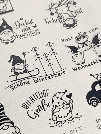 RubOn Sticker / Wichtel / A4 Bogen / Randlos /Abreibebilder / DIY Sticker für z.B. Glas Holz