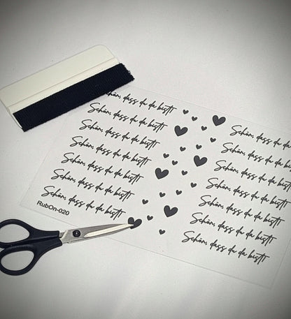 RubOn Sticker / Fröhliche Schön, dass du da bist! / A5 Bogen / Randlos /Abreibebilder / DIY Sticker für z.B. Glas Holz