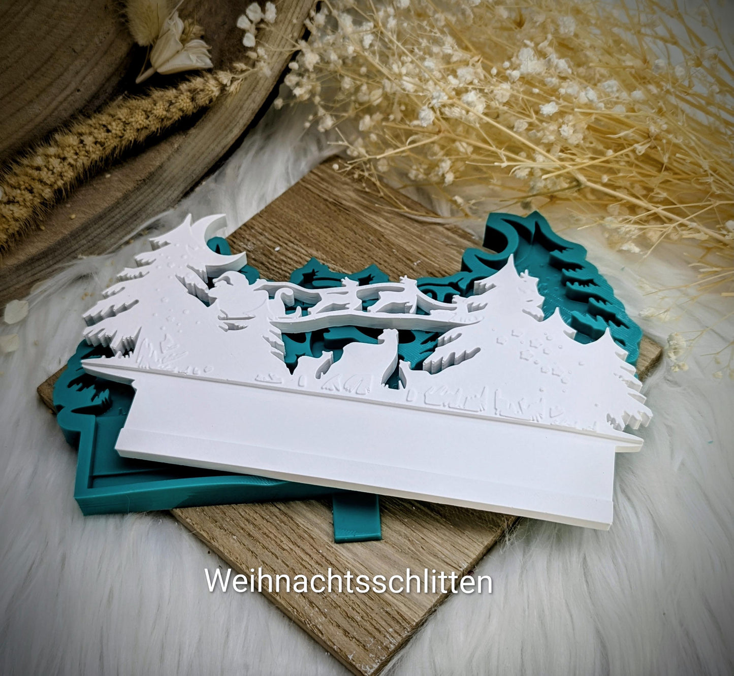 Silikonform Weihnachtsschlitten / Einschieber / Rub On / Sprüche / Silikonform / Raysin