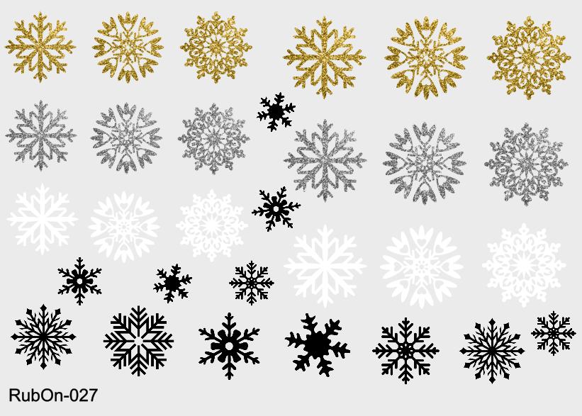 RubOn Sticker / Schneeflocken/ A5 Bogen / Randlos /Abreibebilder / DIY Sticker für z.B. Glas Holz