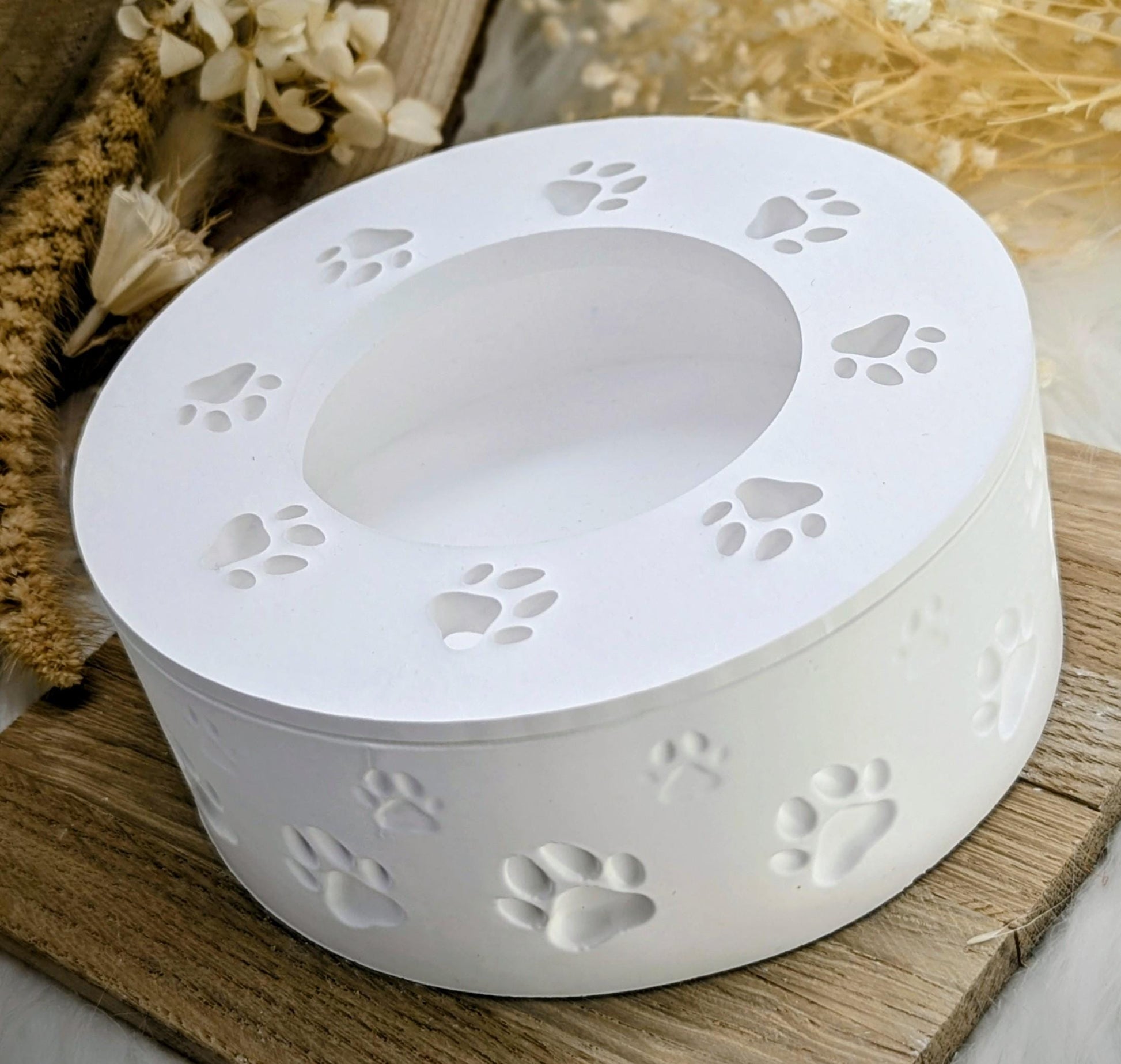 Silikonform für Schale / Wuff & Wow / Pfoten / Lichtkranz / mit Boden / Raysin / Silikonform