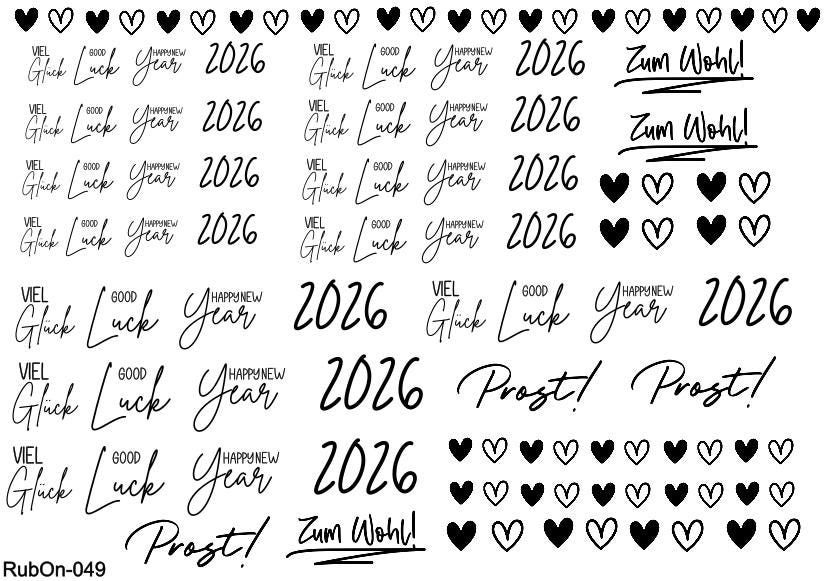 RubOn Sticker / 2026 / A5 Bogen / Randlos / Abreibebilder / DIY Sticker für z.B. Glas Holz
