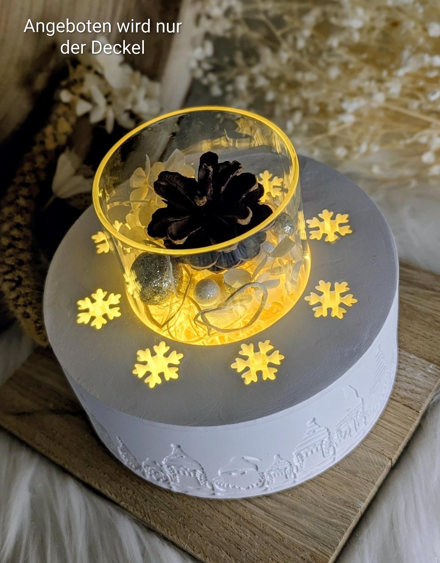 Silikonform Deckel für Schale / Schneeflocke / Raysin / Silikonform