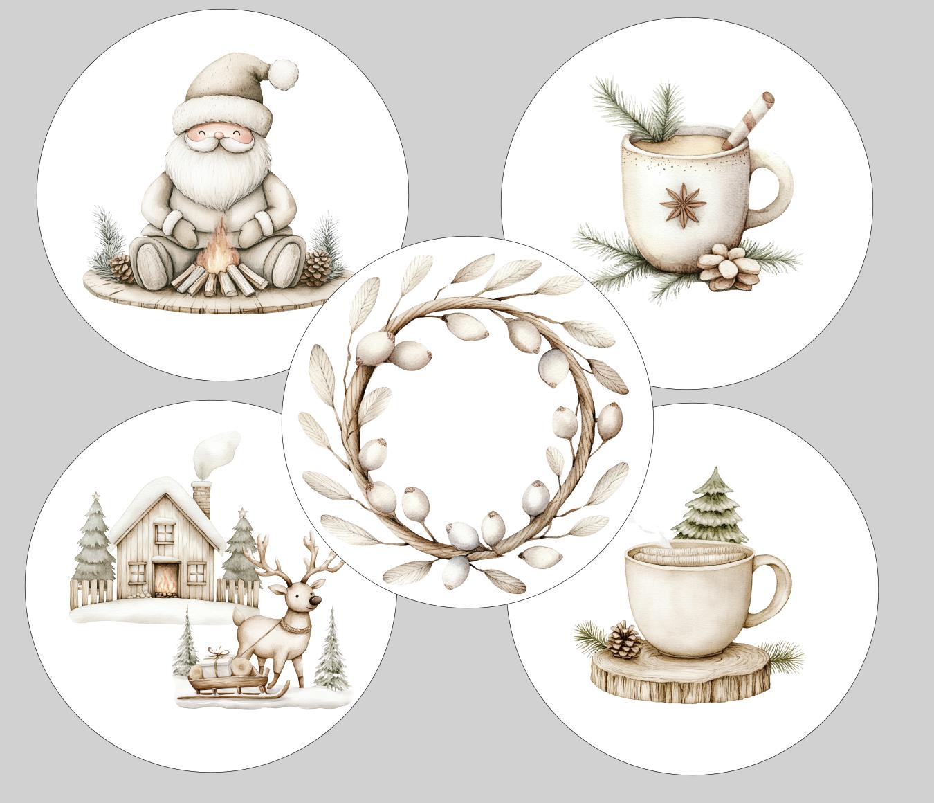 RubOn Sticker / Nordisch / A4 Bogen / Randlos /Abreibebilder / DIY Sticker für z.B. Glas Holz