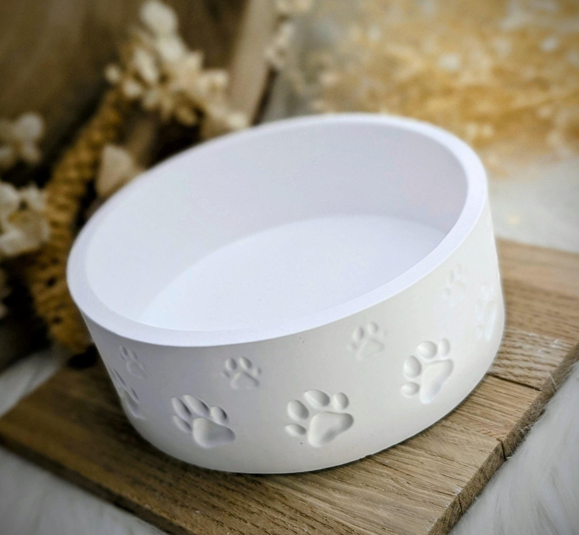 Silikonform für Schale / Wuff & Wow / Pfoten / Lichtkranz / mit Boden / Raysin / Silikonform