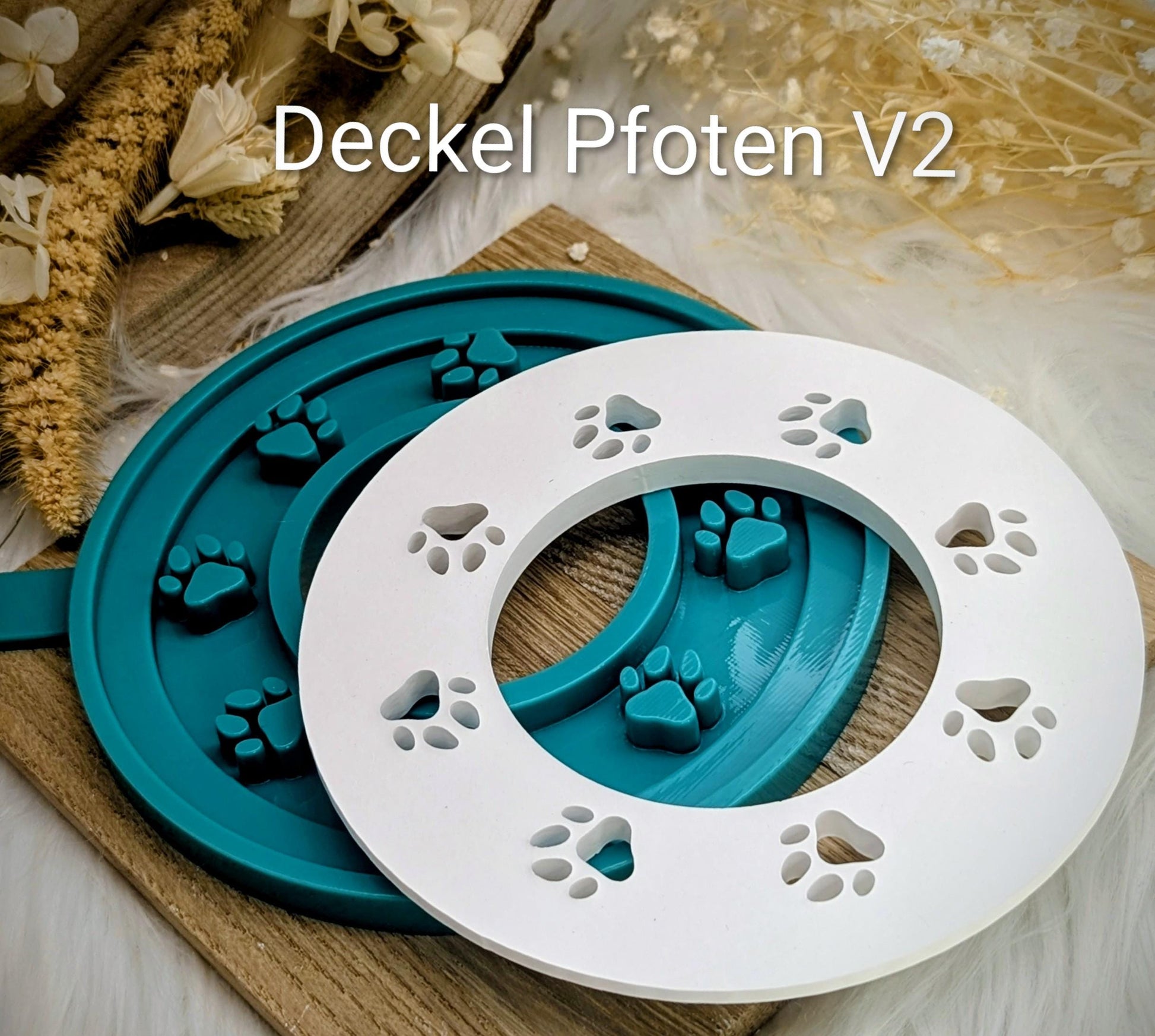 Silikonform für Schale / Wuff & Wow / Pfoten / Lichtkranz / mit Boden / Raysin / Silikonform