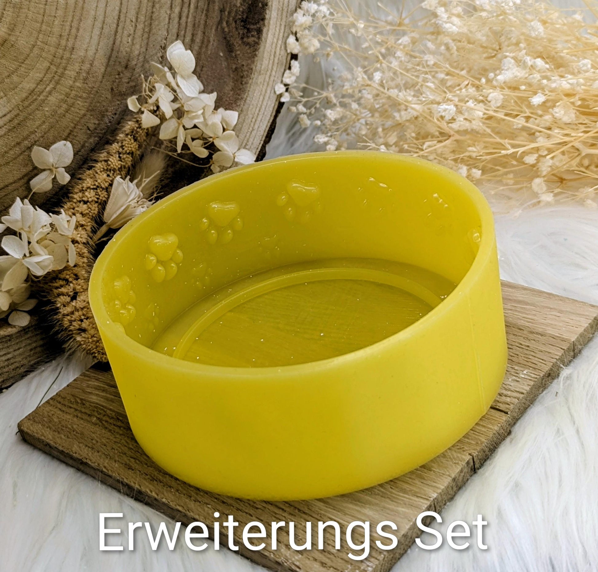 Silikonform für Schale / Wuff & Wow / Pfoten / Lichtkranz / mit Boden / Raysin / Silikonform