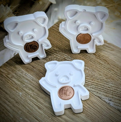 Silikonform Glücksbringer / Glücksschwein / Glücksklee / kleines Glücksduo / Geldgeschenk / Verpackungsidee / Raysin / Silikonform