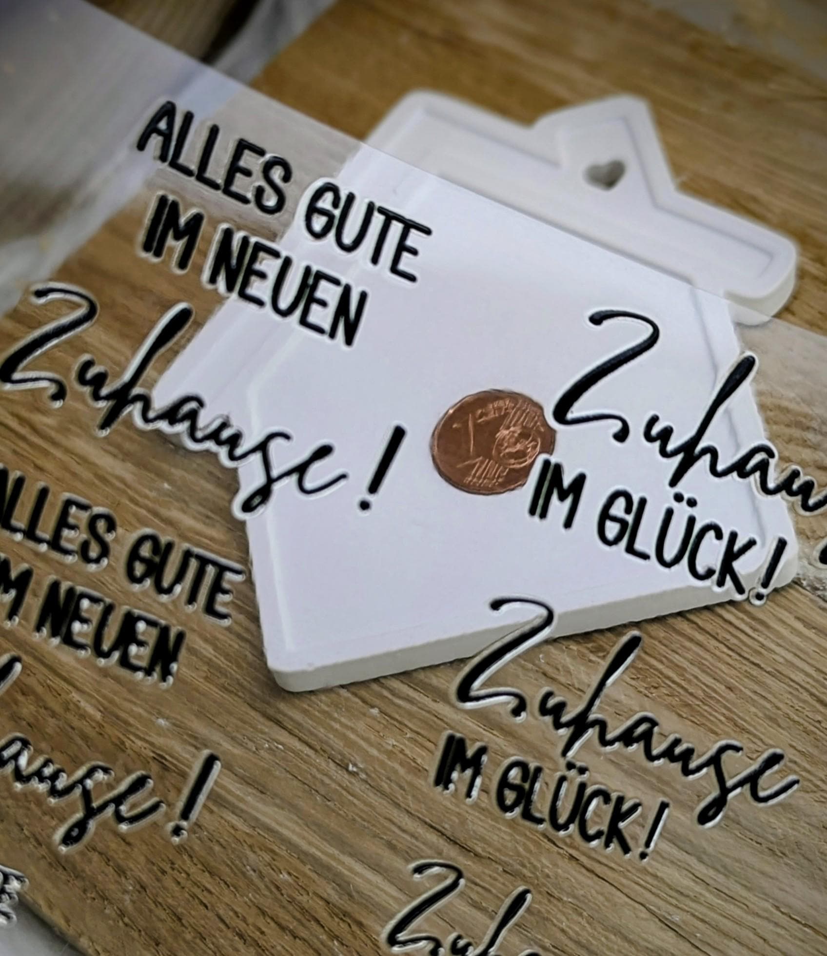 Silikonform Glücksbringer / Glückshäusle / Glücksschwein / Glücksklee / kleines Glückstrio / Geldgeschenk / Verpackungsidee / Raysin