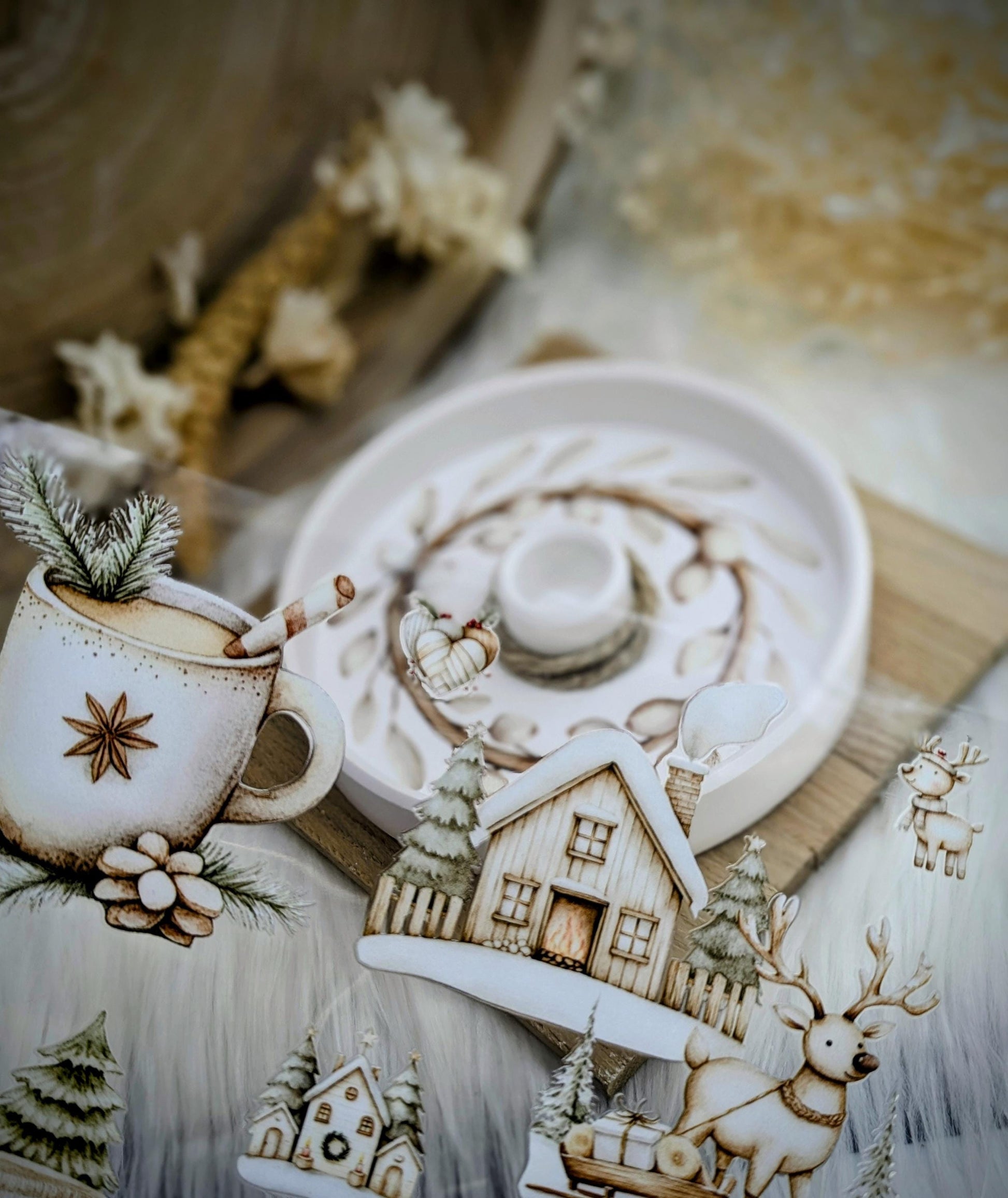 RubOn Sticker / Nordisch / A4 Bogen / Randlos /Abreibebilder / DIY Sticker für z.B. Glas Holz