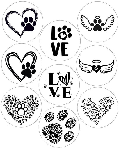 RubOn Sticker / Pfote / A5 Bogen / Randlos / Abreibebilder / DIY Sticker für z.B. Glas Holz