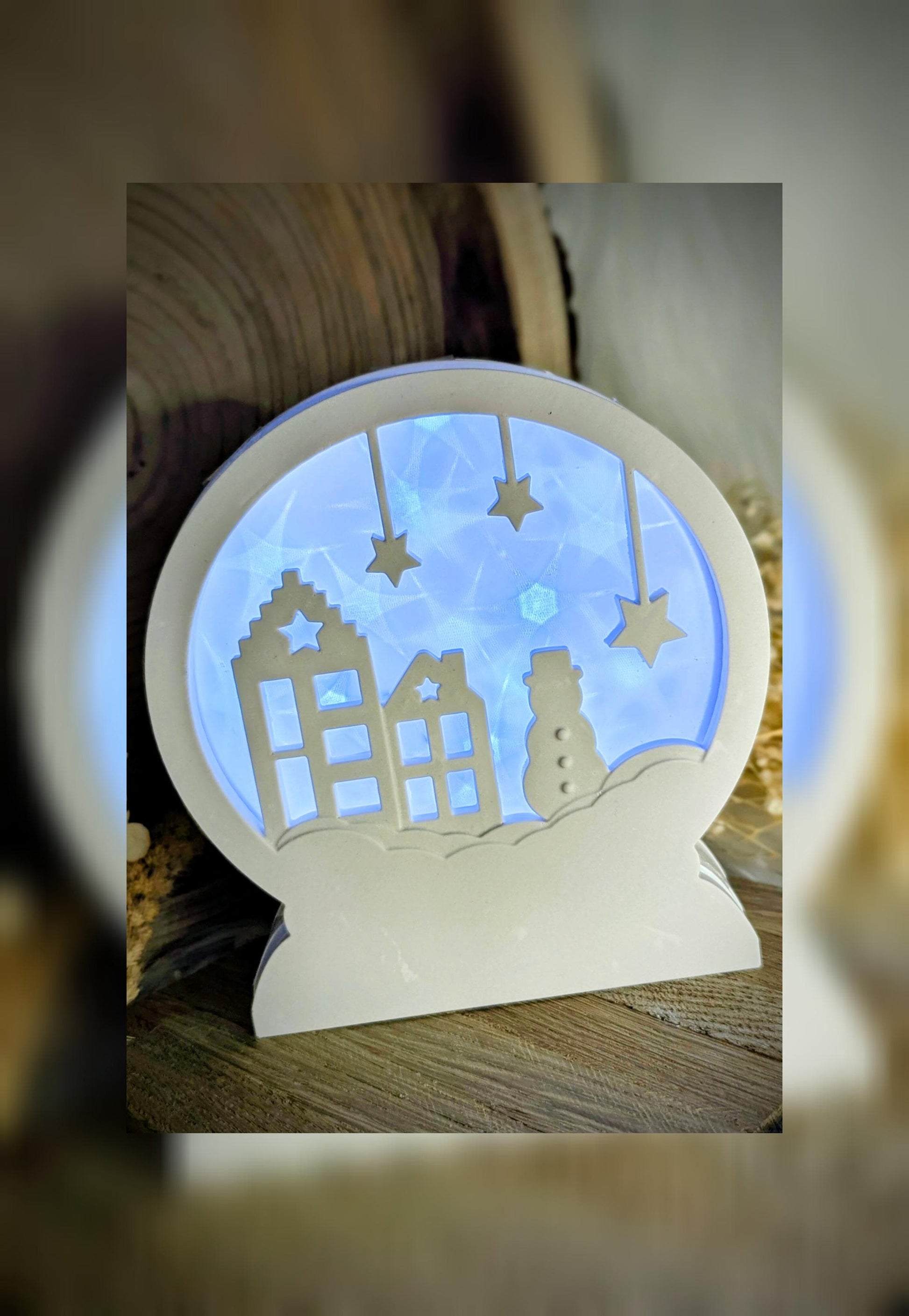 Loop Lampe/ kleines Winterstädtchen / Korpus / Lampe / Häuser / Gießform / Raysin / Silikonform