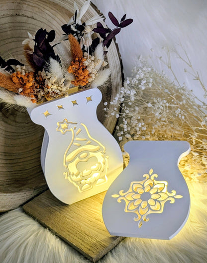 Vase Glow / Beleuchtete Vase für Trockenblumen / Korpus / Wechselfront / / Lampe / Gießform / Raysin / Silikonform