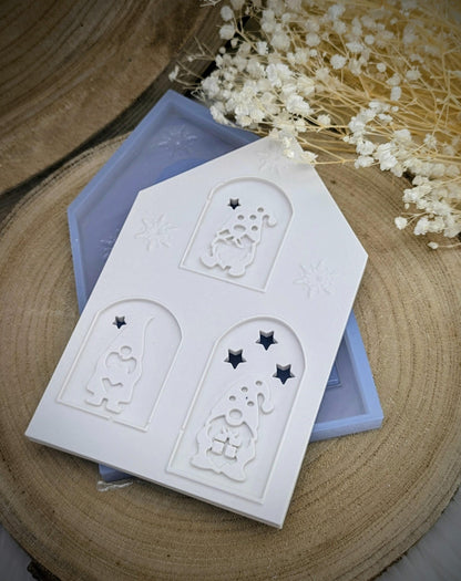 Silikonform für Lichthäuschen / Wichtelzauber / Standardhaus / Lichthaus / Lichthaus mit Dach / Raysin / Silikonform