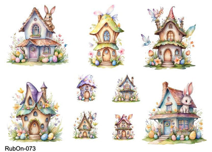 RubOn Sticker / Ostern #4 / A5 Bogen / Randlos / Abreibebilder / DIY Sticker für z.B. Glas Holz