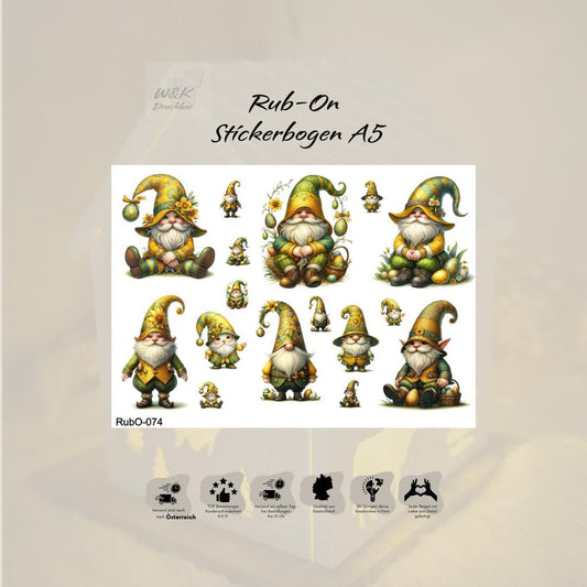 RubOn Sticker / Ostern #5 / A5 Bogen / Randlos / Abreibebilder / DIY Sticker für z.B. Glas Holz