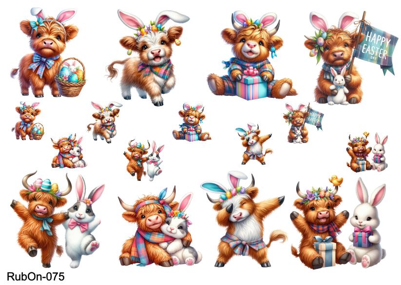 RubOn Sticker / Ostern #6 / A5 Bogen / Randlos / Abreibebilder / DIY Sticker für z.B. Glas Holz