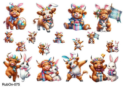 RubOn Sticker / Ostern #6 / A5 Bogen / Randlos / Abreibebilder / DIY Sticker für z.B. Glas Holz