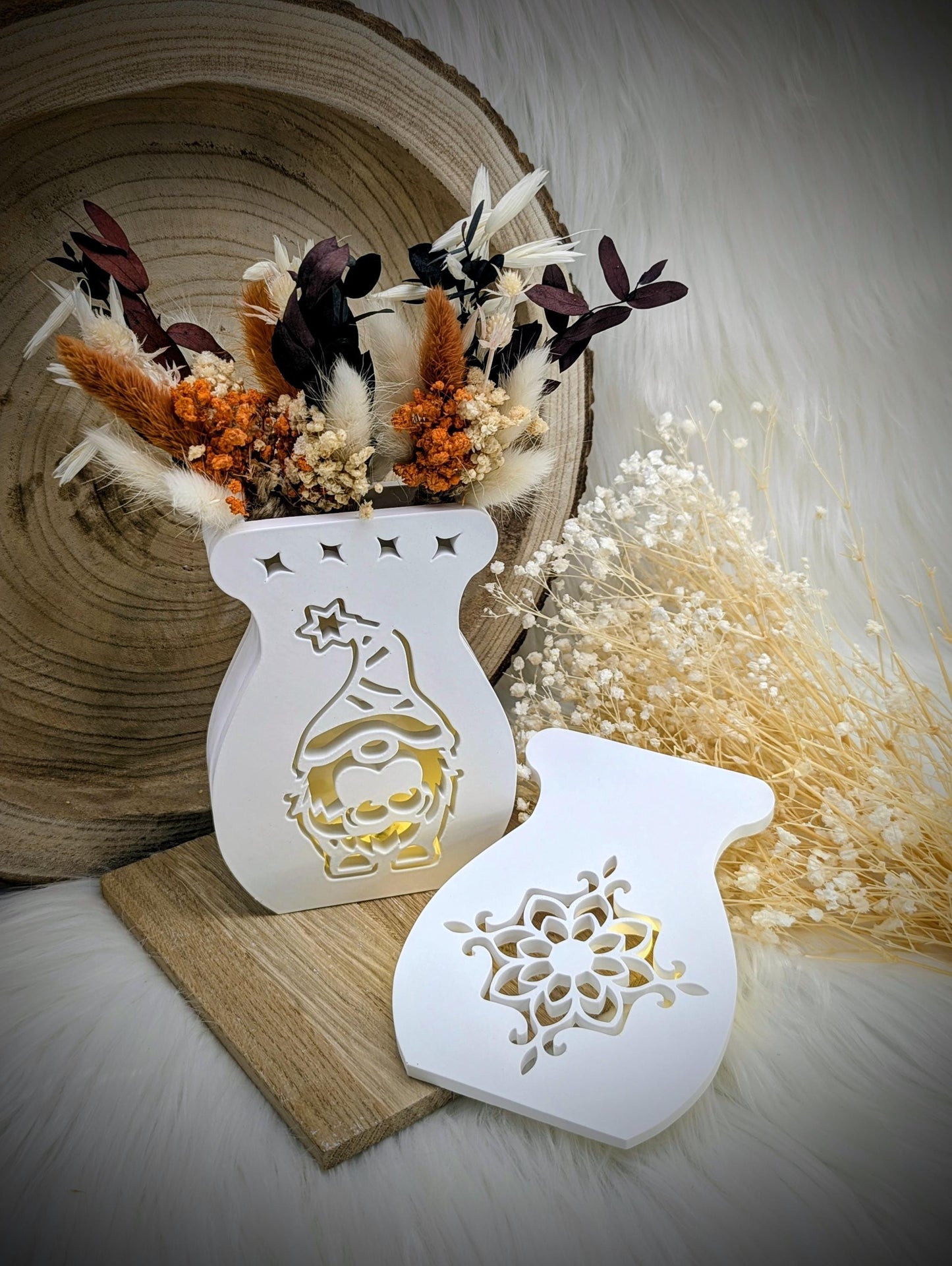 Vase Glow / Beleuchtete Vase für Trockenblumen / Korpus / Wechselfront / / Lampe / Gießform / Raysin / Silikonform