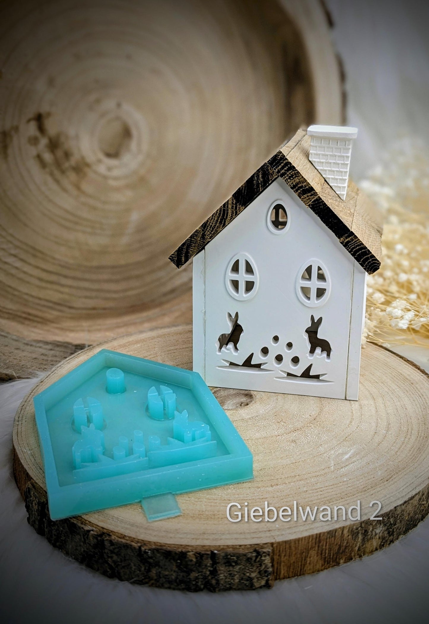 Silikonform für Lichthäuschen / Ostern2 / Standarthaus / Lichthaus mit Dach / Raysin / Silikonform