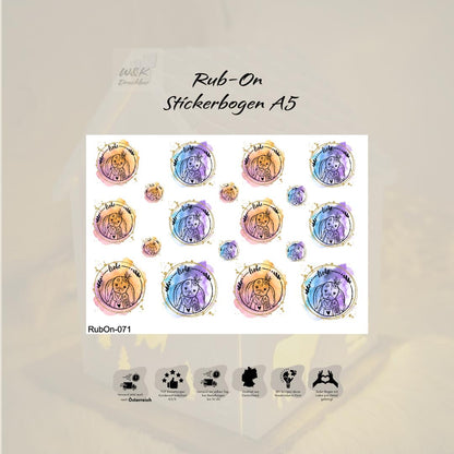 RubOn Sticker / Ostern #2 / A5 Bogen / Randlos / Abreibebilder / DIY Sticker für z.B. Glas Holz