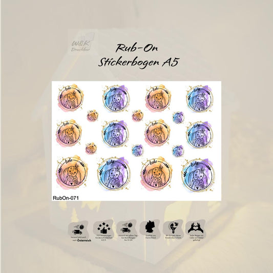 RubOn Sticker / Ostern #2 / A5 Bogen / Randlos / Abreibebilder / DIY Sticker für z.B. Glas Holz