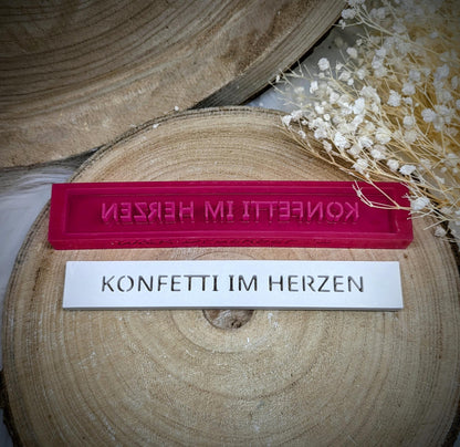 Klötzchen Gießform / KONFETTI IM HERZEN / Silikonform für Klötzchen / 160x22x8 mm / Silikon Klötzchen Gießform /Gießform Klötzchen