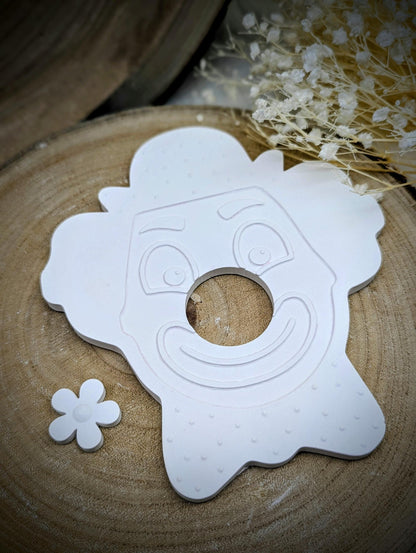 Silikonform Clown als Schokokugel-Display / Serviettenring / Serviettenhalter / Karneval / Raysin