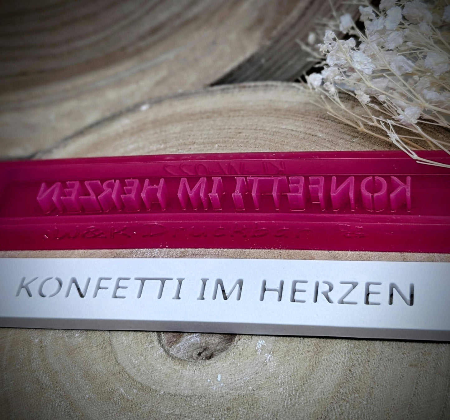 Klötzchen Gießform / KONFETTI IM HERZEN / Silikonform für Klötzchen / 160x22x8 mm / Silikon Klötzchen Gießform /Gießform Klötzchen