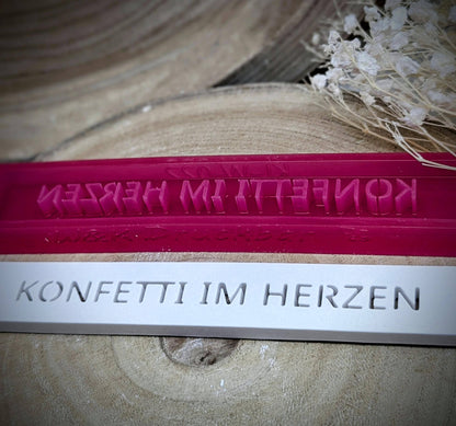 Klötzchen Gießform / KONFETTI IM HERZEN / Silikonform für Klötzchen / 160x22x8 mm / Silikon Klötzchen Gießform /Gießform Klötzchen
