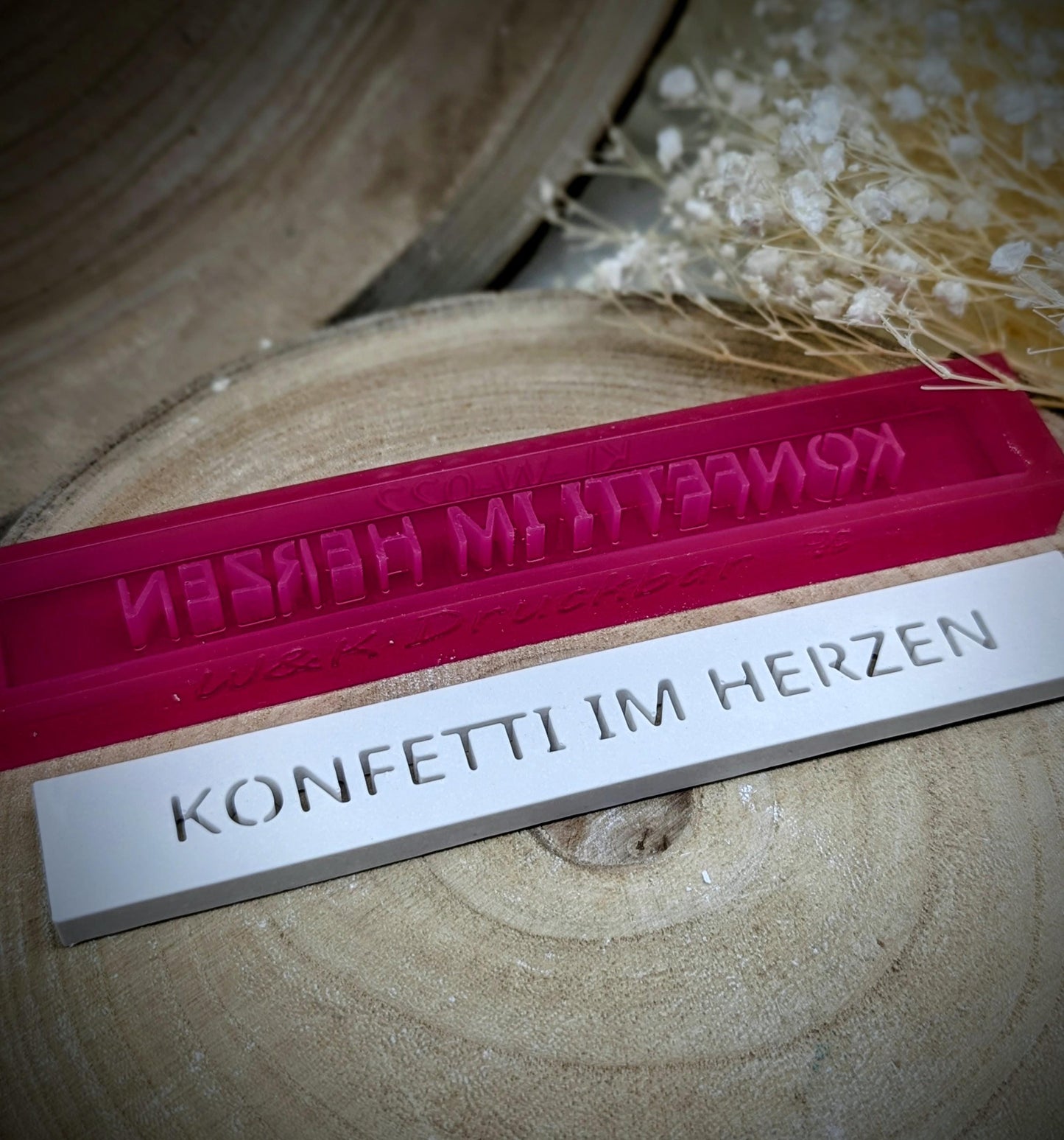 Klötzchen Gießform / KONFETTI IM HERZEN / Silikonform für Klötzchen / 160x22x8 mm / Silikon Klötzchen Gießform /Gießform Klötzchen