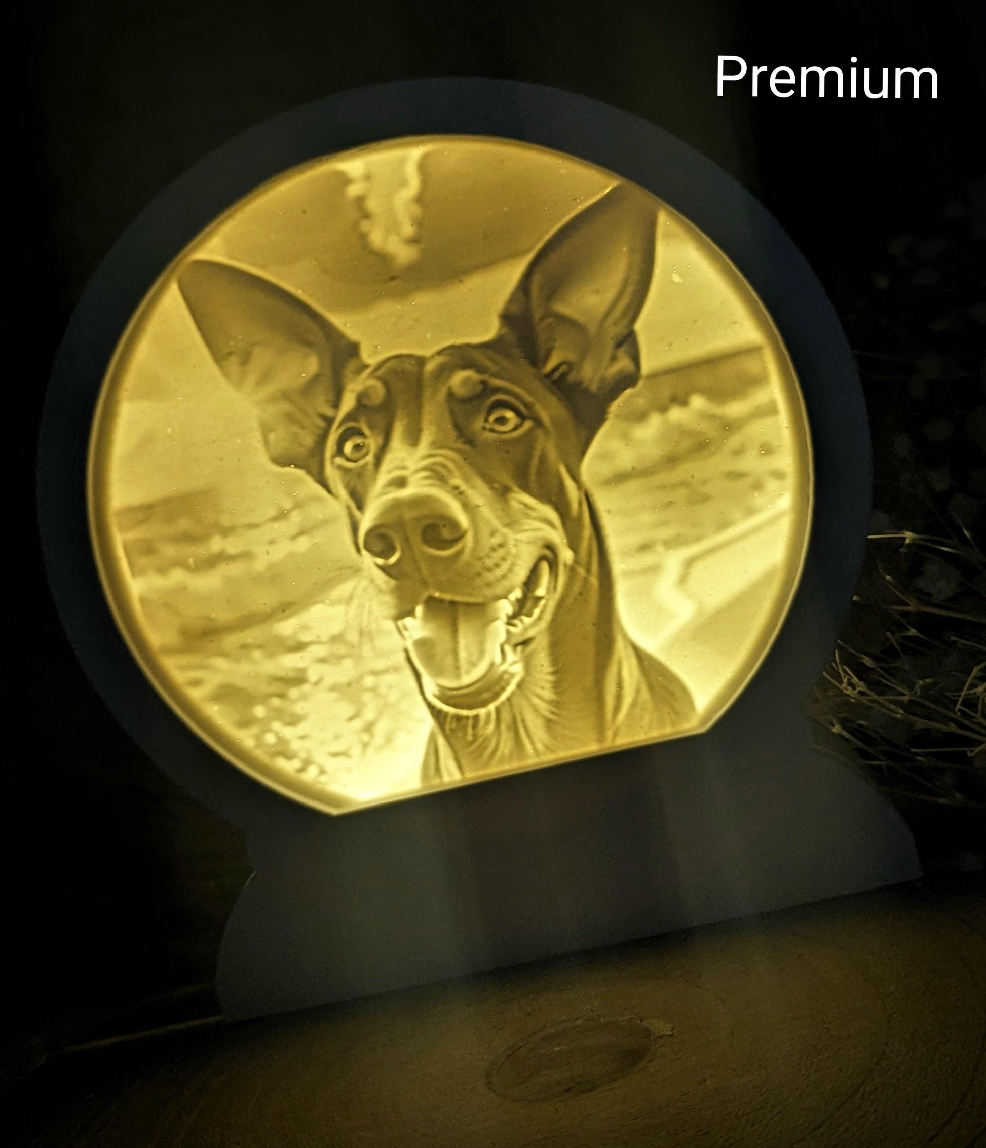 Loop Lampe/ Enzo / Dobermann / Premium-Qualität / Lampe / Lithophane / Gießform / Raysin / Silikonform