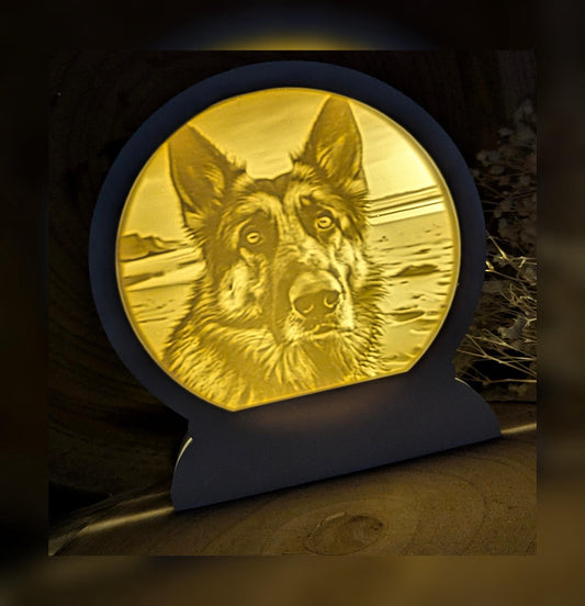 Loop Lampe/ Rex / Schäferhund / Premium-Qualität / Lampe / Lithophane / Gießform / Raysin / Silikonform