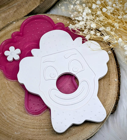 Silikonform Clown als Schokokugel-Display / Serviettenring / Serviettenhalter / Karneval / Raysin