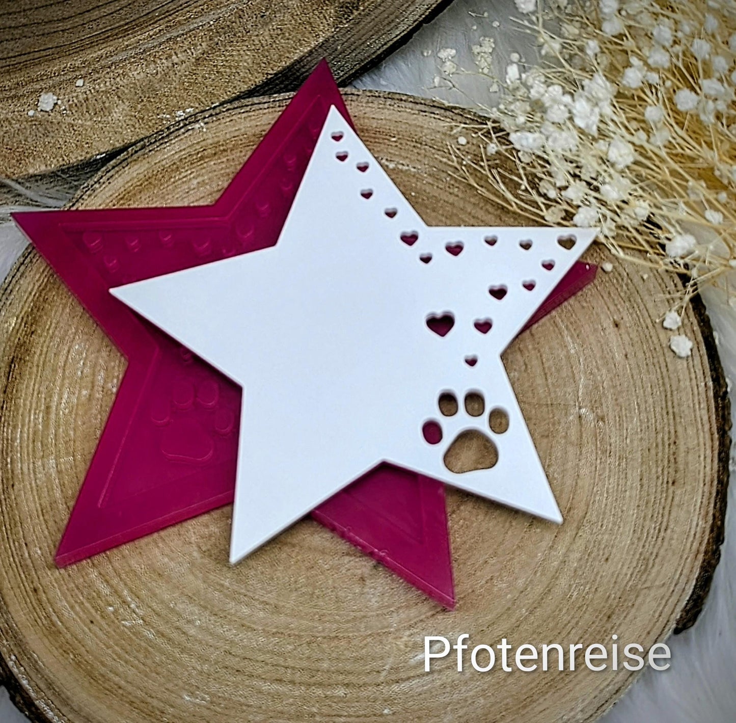 Silikonform für Beleuchteter Stern / Pfotenreise / Behüteter Stern / Sternenreise / Herzstern / Raysin / Silikonform