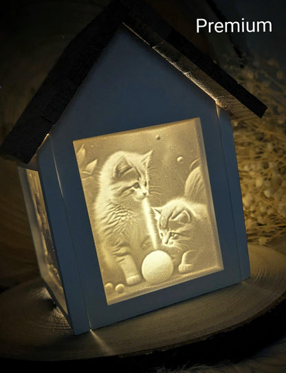 Silikonform für Lichthäuschen Lithophane Pfotenfreunde / Premium-Qualität / Seitenwand Lithophane / Standarthaus / Raysin / Silikonform