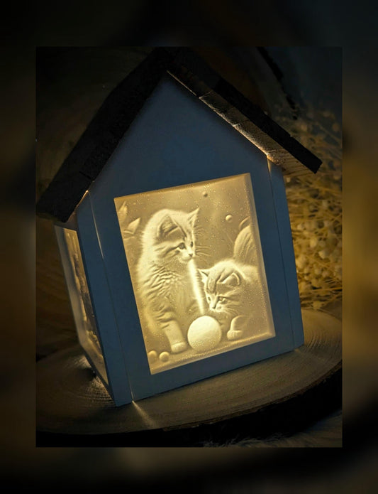 Silikonform für Lichthäuschen Lithophane Pfotenfreunde / Premium-Qualität / Seitenwand Lithophane / Standarthaus / Raysin / Silikonform
