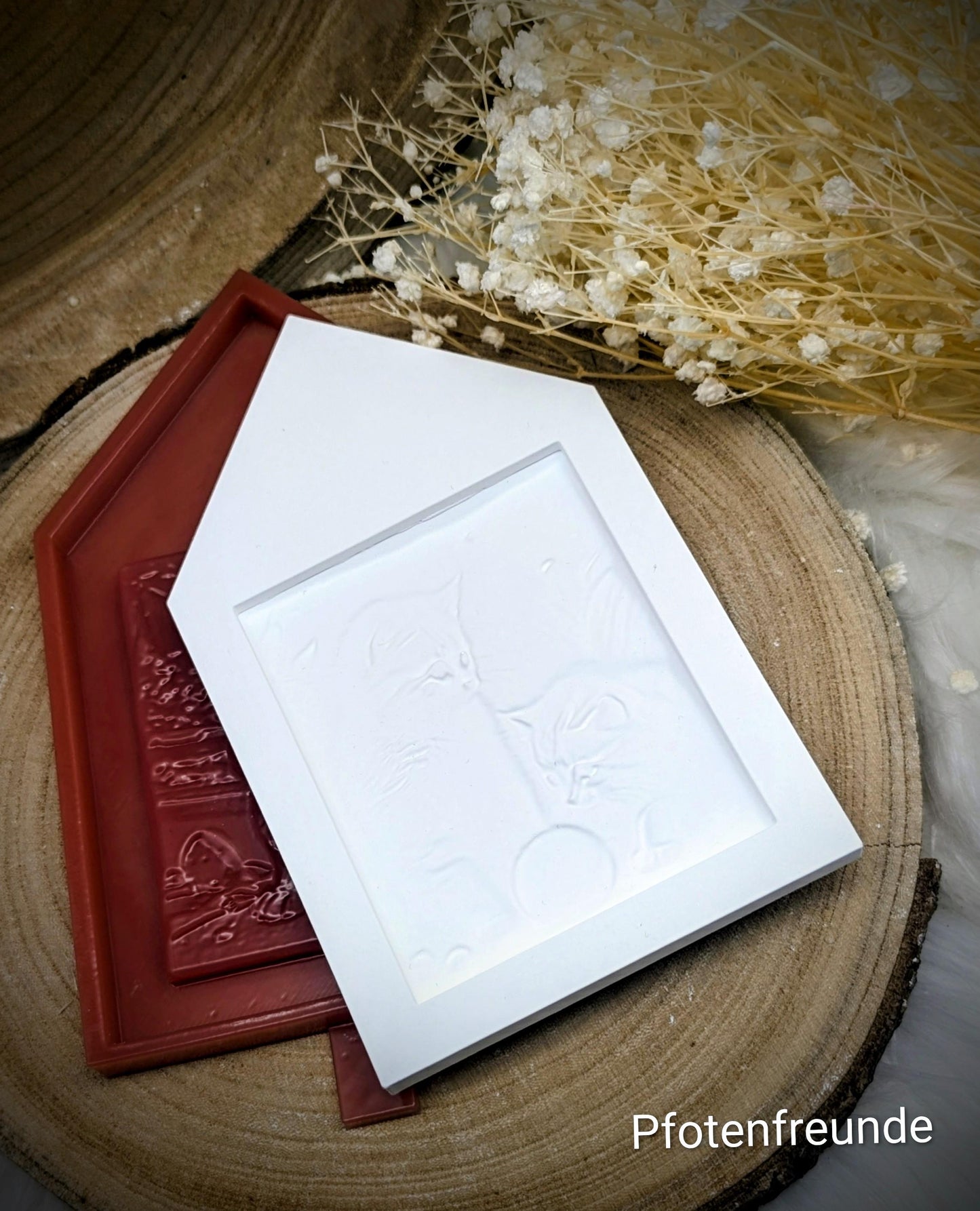 Silikonform für Lichthäuschen Lithophane Pfotenfreunde / Premium-Qualität / Seitenwand Lithophane / Standarthaus / Raysin / Silikonform