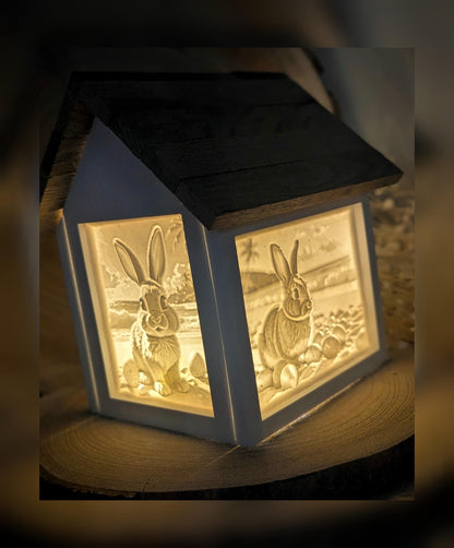 Silikonform für Lichthäuschen Lithophane / Ostern #2 / Premium-Qualität / Standardhaus / Lichthaus mit Dach / Raysin / Silikonform