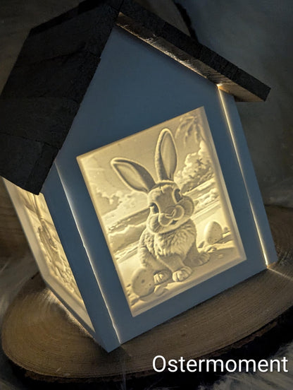 Silikonform für Lichthäuschen Lithophane / Ostern #2 / Premium-Qualität / Standardhaus / Lichthaus mit Dach / Raysin / Silikonform