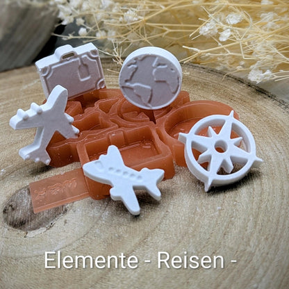 Silikonform Reisen / Erde / Kompass / Flugzeug / Koffer / Silikonform